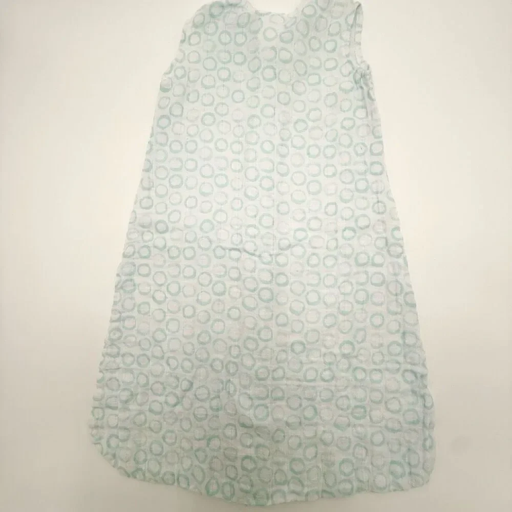 Halo Sleepsack Muslin Teal on White Circles 0-6 Months 12-18 Pounds